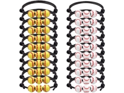 20 Pulseras Ajustables Con Dijes Inspiradores Para Deportes Y Equipos De Softbol