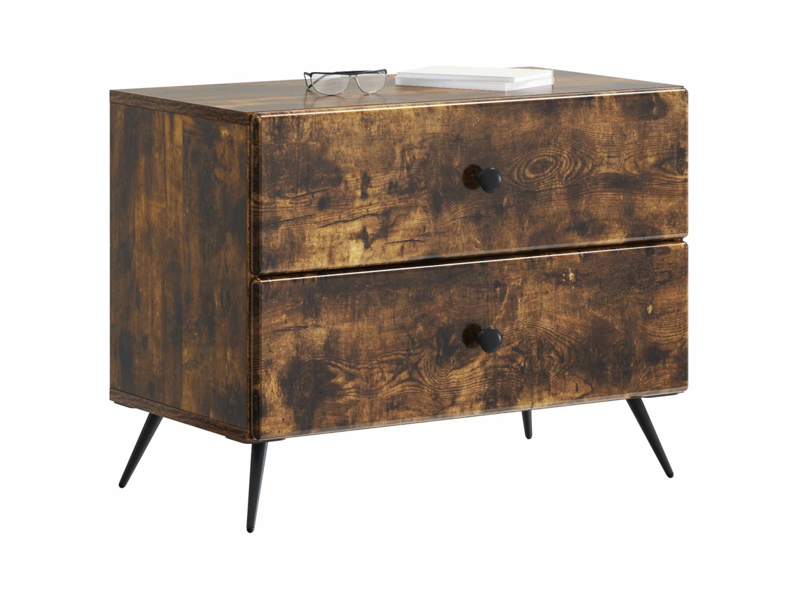 Maison Exclusive - Armario De Noche Con Cajón Roble Ahumado 62 X 34,5 X 47,5 Cm