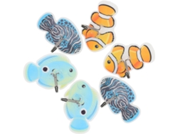 12 Pegatinas Decorativas De Pared Con Forma De Peces Tropicales - Fácil Instalación Con Clavos -