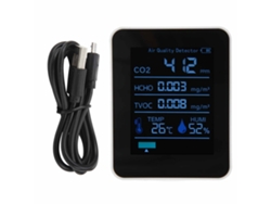 Detector De Calidad Del Aire Bluetooth 5 En 1 (co2, Temperatura Y Humedad) Para El Hogar Y La Oficina (znaz2co3tb, Blanco)