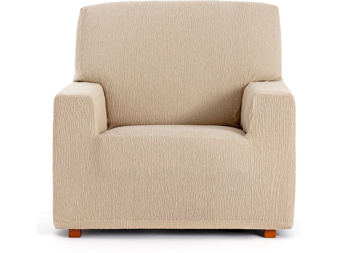 Funda de Sillón EYSA Premium Troya Tejido Elástico (110 x 70 x 110 cm - Poliéster y Algodón - Beige)