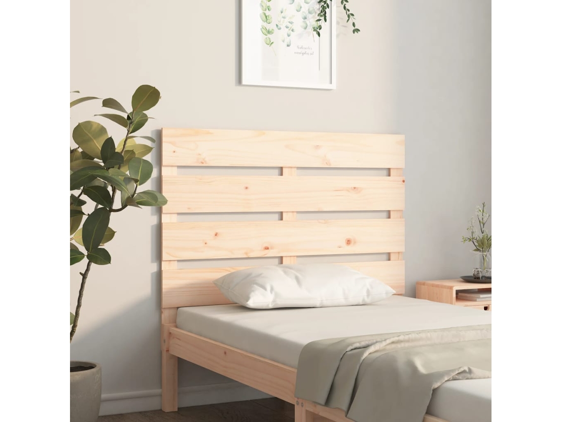 Cabecero De Cama Madera Maciza De Pino 90x3x80 Cm