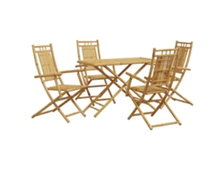 Maison Exclusive - Juego de comedor de jardín de bambú de 5 piezas