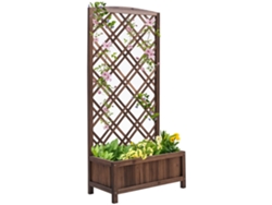 Enrejado de madera para plantas, 60x30x122,5 cm, para terraza o jardín, color marrón.
