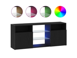 Maison Exclusive - Mueble De Tv Con Luces Led Roble Negro 120x30x50 Cm