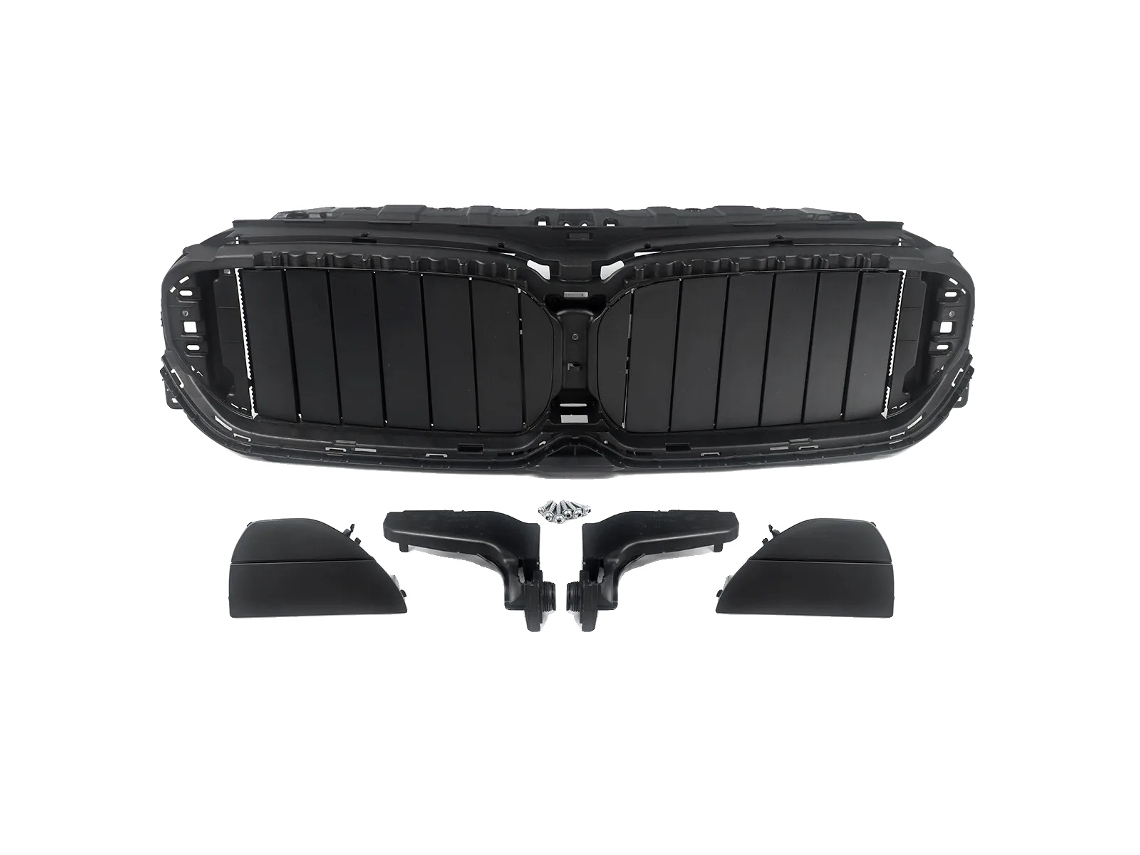 Parrilla delantera, plástico resistente, compatible con BMW Serie 5 G30 G31 sedán de lujo, negra (OEM)