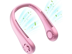 Ventilador De Cuello Sin Aspas (rosa), Mini Ventilador Usb Portátil, Flujo De Aire Súper Potente, Brisa Natural Silenciosa.