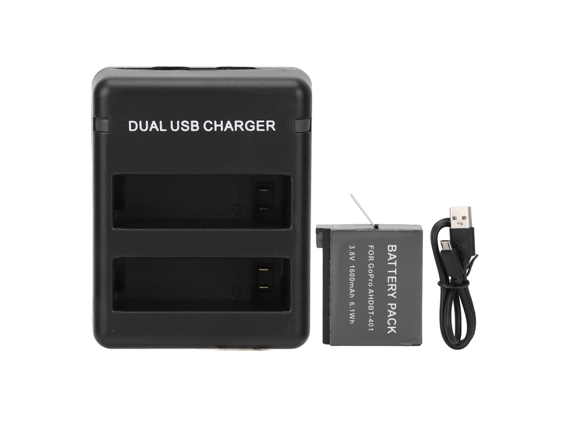 Cargador Doble Portátil Y Seguro Para Batería Ahdbt401 De 1600 Mah Con 2 Ranuras Usb Para Diferentes Aplicações E Usos