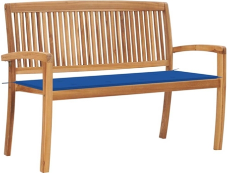 Banco de exterior VIDAXL Azul Teca (128.5x57.5x90 cm)