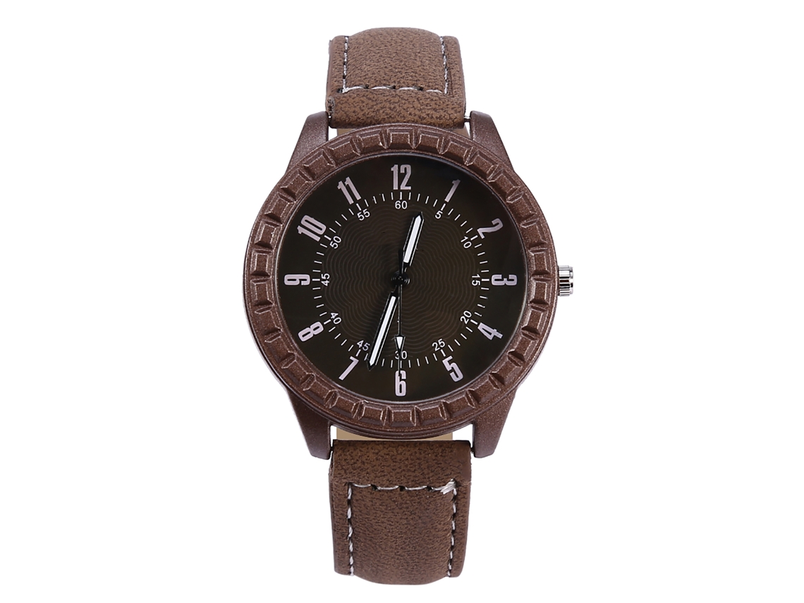 Reloj De Pulsera Analógico De Cuarzo Unisex Con Correa De Pu, Reloj De Amor Para Parejas, Marrón.