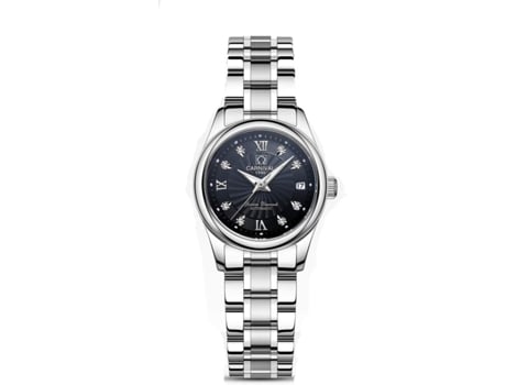 VEANXIN Reloj de pulsera automático para mujer mecánico resistente al agua con cristal de zafiro-negro plata