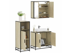 Juego de muebles de baño de 3 piezas Derivatives Oak Wood Sonoma Wsd23894 Lovely Home