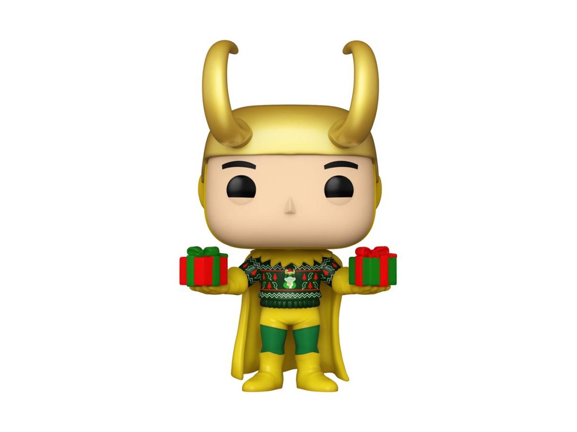 Funko MARVEL Comics Figura Loki con suéter navideño ¡Pop exclusivo de EE. UU.! Metálico