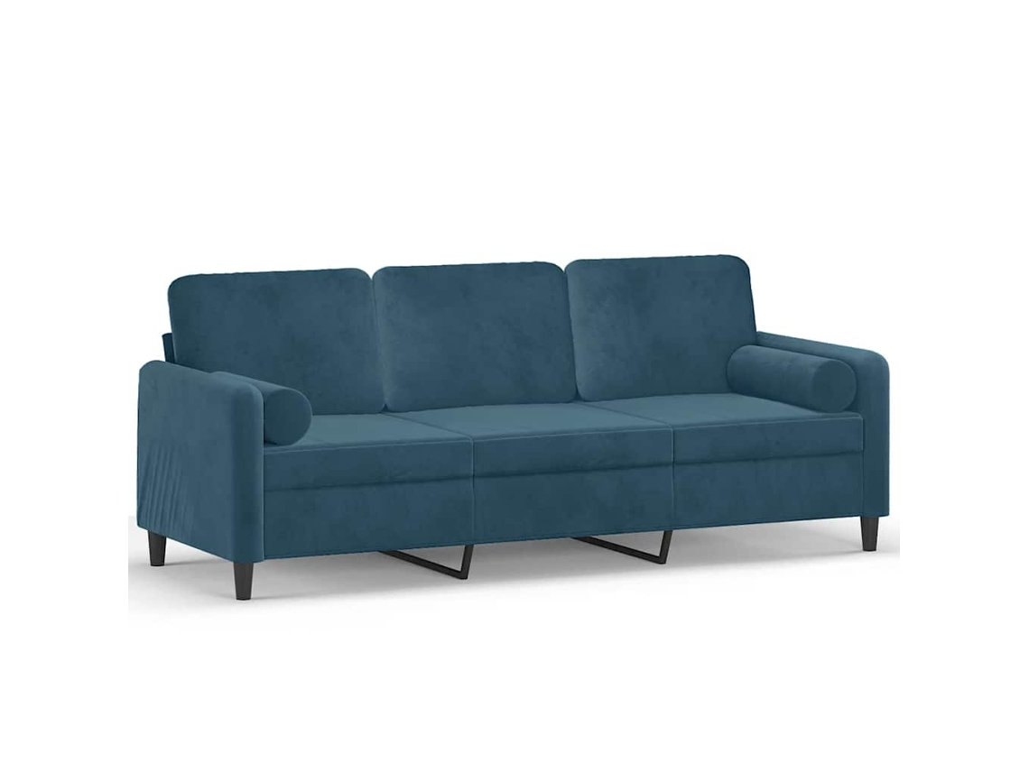 Maison Exclusive - Sofá De 3 Plazas Con Cojines Terciopelo Azul 180 Cm