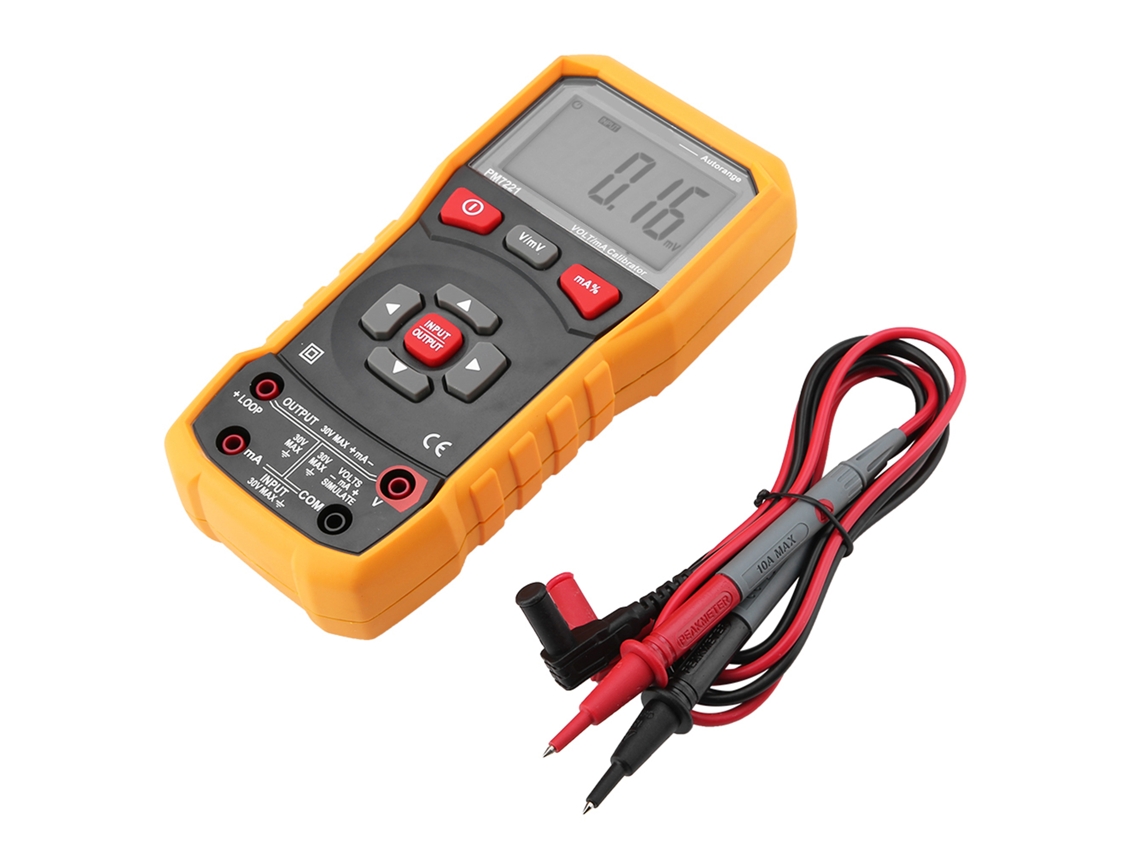Calibrador digital de voltaje y corriente CC Peakmeter PM7221 (0-10 V, 0-24 mA)
