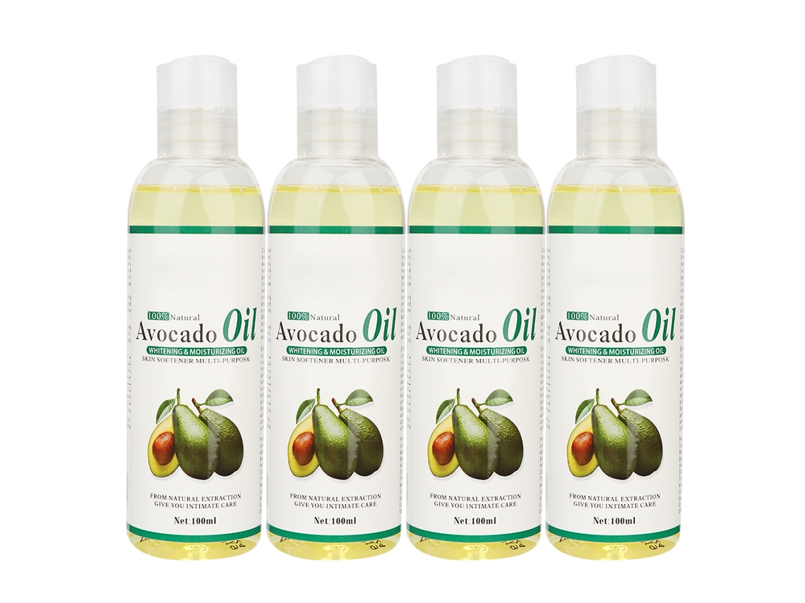 Aceite esencial de aguacate para masaje corporal, hidratación, luminosidad y cuidado de la piel, 4 unidades x 100 ml