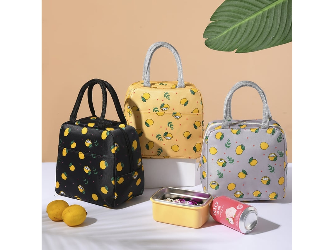 Bolsas de almuerzo portátiles, impermeables y con cremallera Sweet Citron Gray Chaberlu