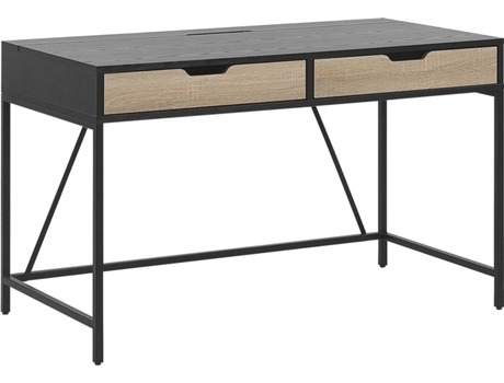 Escritorio BELIANI Jena de Tablero de fibra Negro 120x60x75