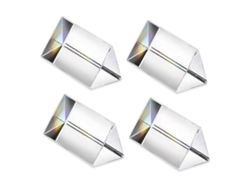 prismas triangulares transparentes para luces de arcoíris, prismas ópticos de cristal, vidrio, enseñanza de física, espectro de luz refractada