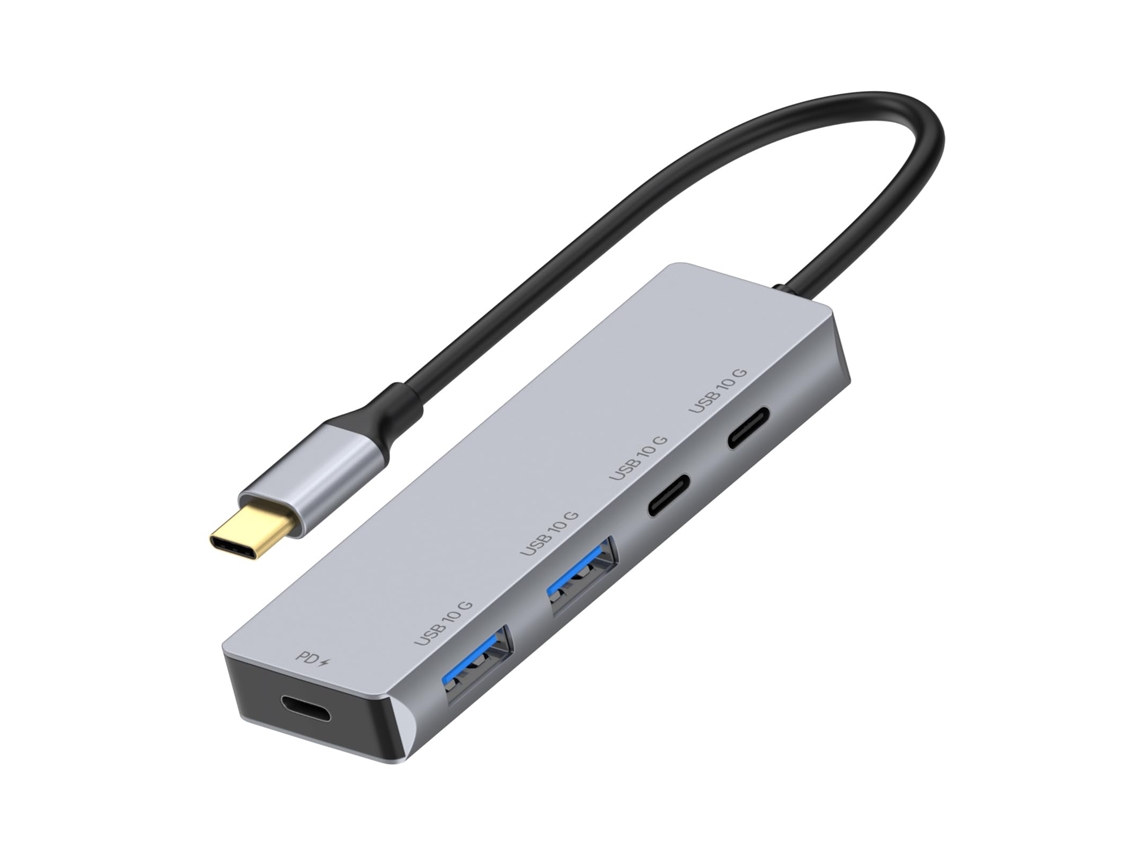 Hub USB C 3.2 de 10 Gbps, HUB USB 3.2 de 4 puertos con 2 USB-C 3.2 y 2 USB-A 3.2, carga rápida PD 100 W para MacBook Pro, MacBook Air, compu IKIKSO