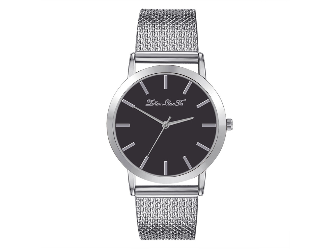 Reloj De Pulsera Analógico De Cuarzo Para Hombre Zhoulianfa Con Esfera Sencilla, Color Plata Y Negro.