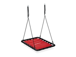 Relaxdays Columpio Nido, Niños Y Adultos, Capacidad Hasta 100 Kg, Altura Regulable, 103 X 77 Cm, Balancín Jardín, Rojo