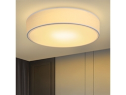Lámpara de techo redonda blanca moderna de 30 cm E27, 2 bombillas con pantalla para salón, cocina y recibidor Zmh