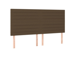 Maison Exclusive - Cabecero De Cama Marrón Oscuro 180x5x118/128 Cm De Tela