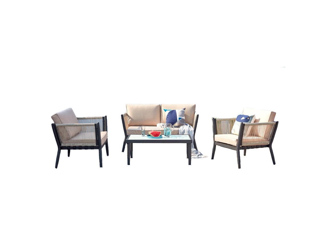 Conjunto Relax CONCEPT U Anahma Aluminio y Cuerda Crudo e Negro