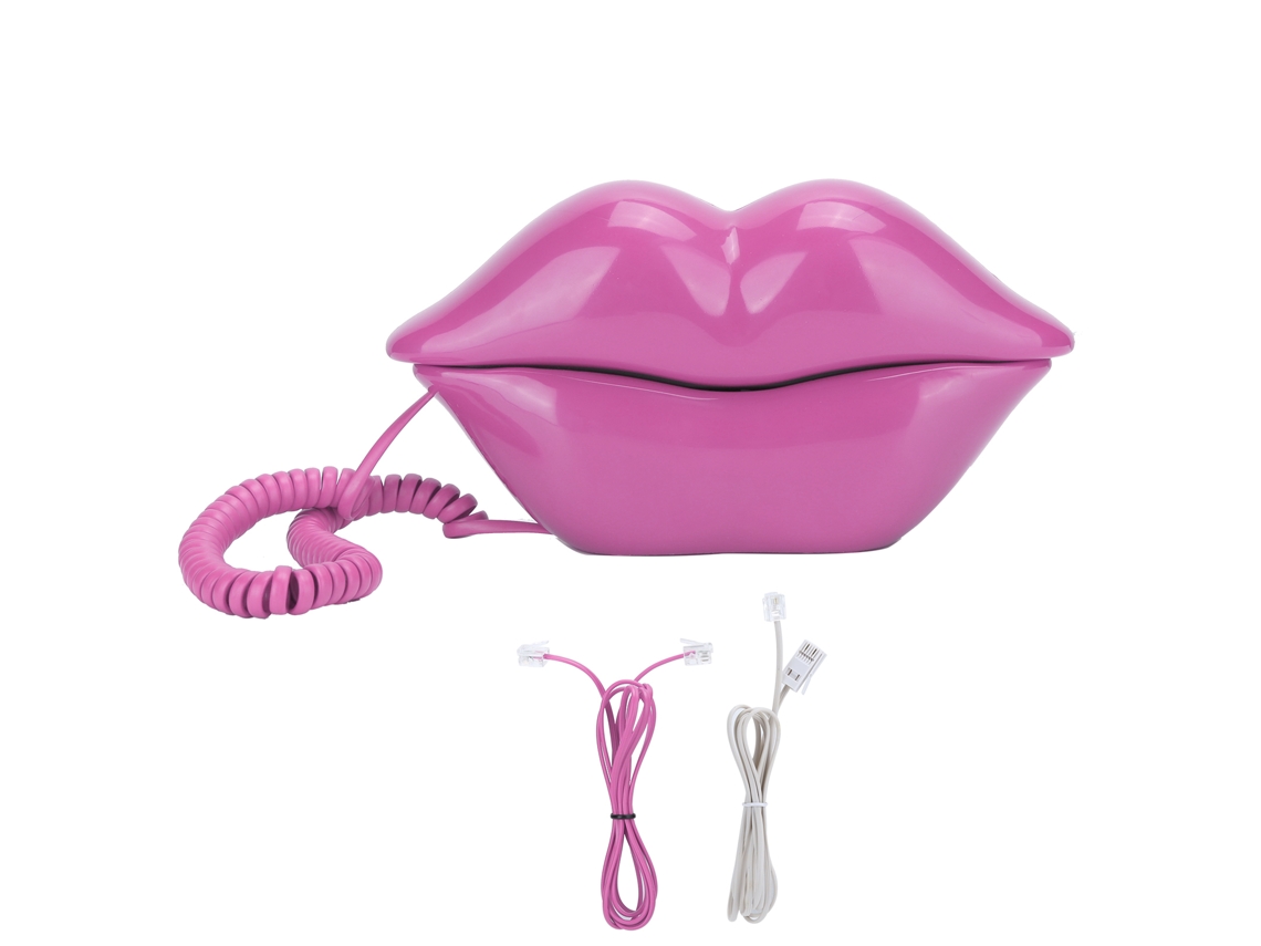 Teléfono Fijo Lips Wx-3016, Moderno Y Divertido, Con Función De Almacenamiento De Números Y Cableado (ee. Uu./reino Unido).