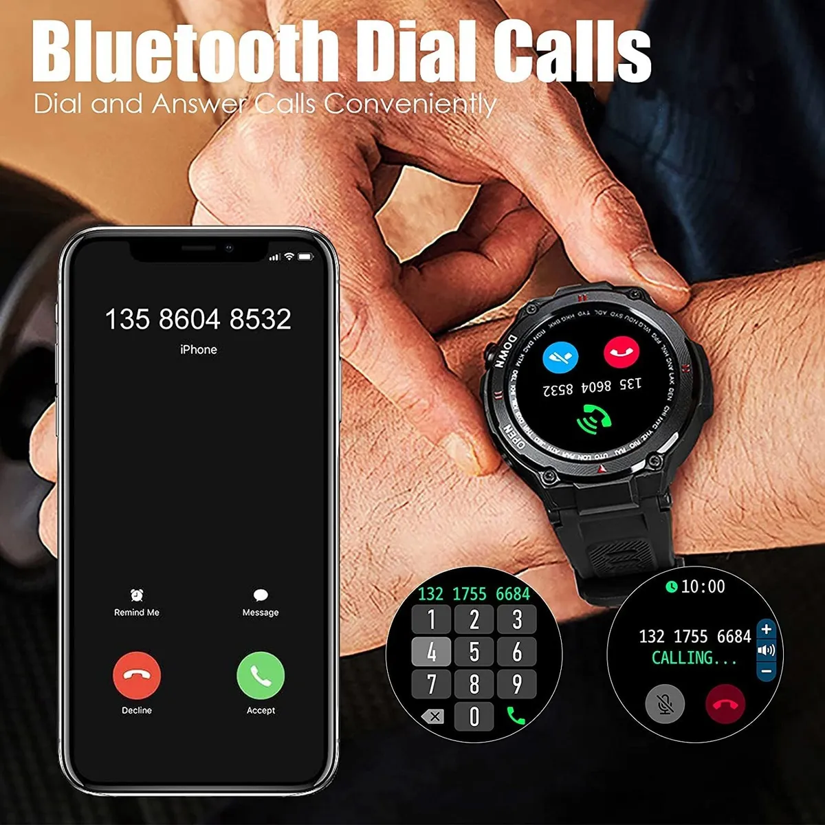 Relojes inteligentes para hombre con Bluetooth, llamadas y voz, Vayotoy