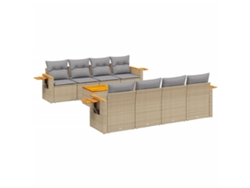 Maison Exclusive - Set De Sofás De Jardín 9 Pzas Con Cojines Ratán Sintético Beige