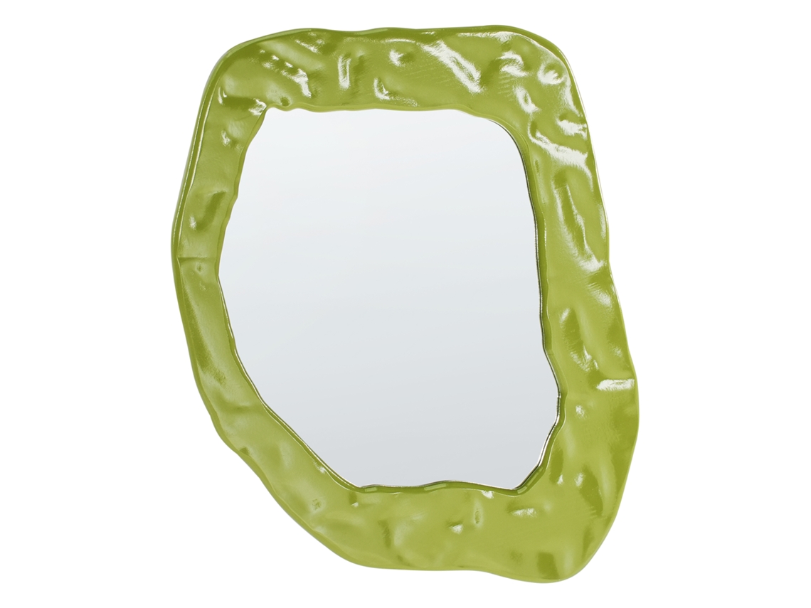 Espejo colgante Beliani Martyre de forma irregular en MDF verde 57x3x74