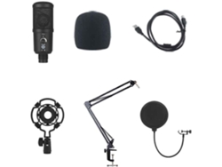 Micrófono De Condensador Usb Con Cancelación De Ruido Para Pc Y Podcasting, Con Soporte De Brazo Articulado.