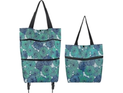 Bolsa de compras 2 en 1 para el hogar, impermeable, plegable, capacidad de 15 kg (verde)