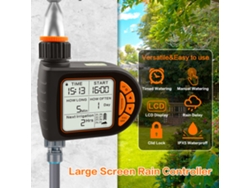 Controlador Inteligente de Irrigação com Tela Lcd para Jardim, Timer de Rega Automático com Detecção de Chuva e Trava Infantil