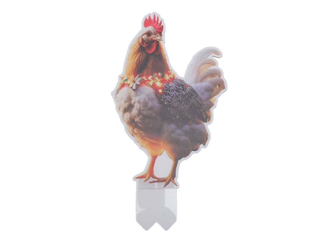 Letrero navideño de gallo para jardín con estaca, acrílico resistente al agua, sin marca.