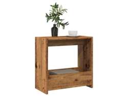 Mesa Auxiliar | Mesa Lateral De Madera Contrachapada Envejecida 50x26x50 Cm