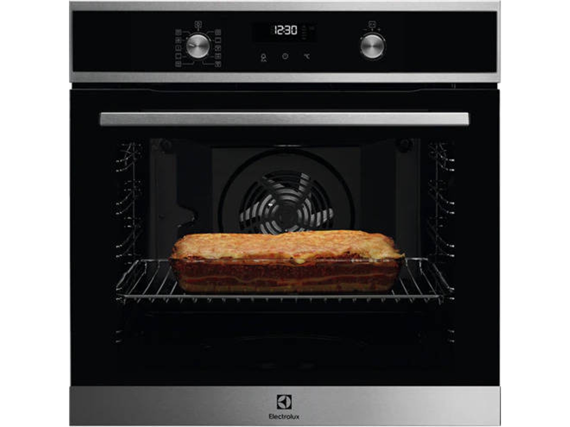 Horno Electrolux Eof6p60x 72 59.4 negro inoxidable antihuellas de litros con 9 funciones clase multifuncion pirolitico 72l acero 59.6