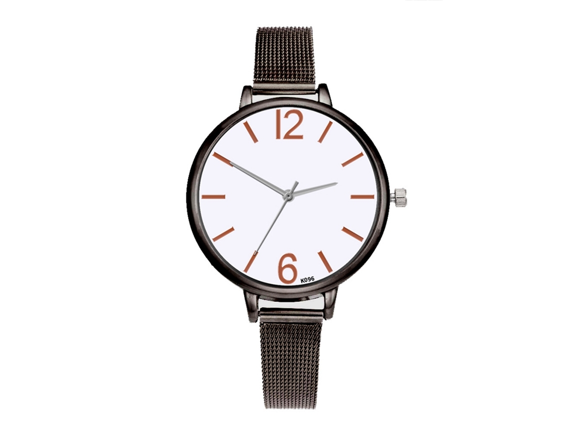 Reloj Analógico De Cuarzo Para Mujer Con Brazalete De Acero, Estilo Sencillo, Casual Y Formal, Color Negro.