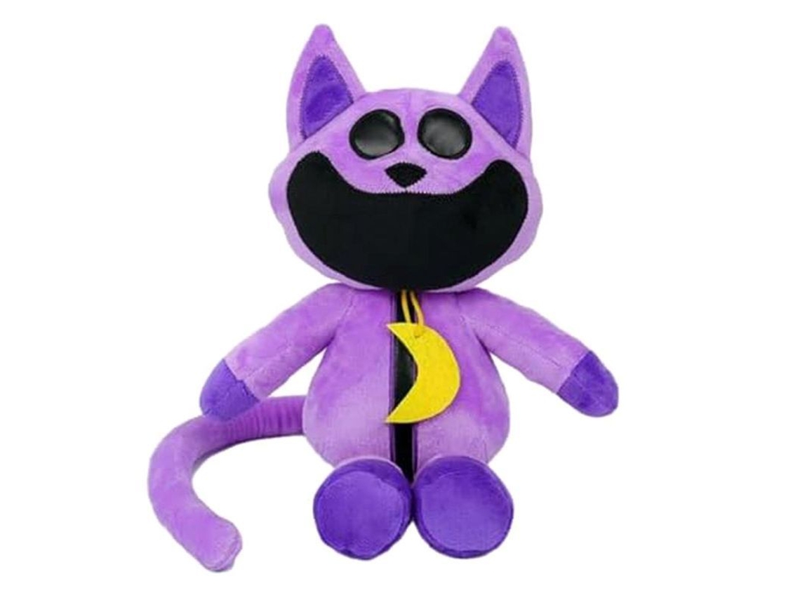Peluche Smiling Critters, Cojín Divertido, Peluche De Gato Morado Durmiendo De 30 Cm