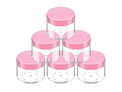Botellas redondas de plástico transparente Beauticom de 60 ml con tapa azul, herméticas, tamaño de viaje, para maquillaje, cosméticos, lociones y cremas (56 ml)