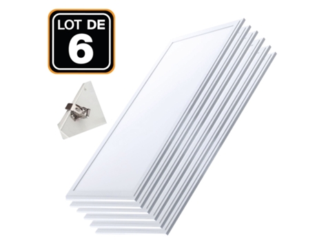 6 Paneles LED 120X30 600k 6 kits clip empotrar EUROPALAMP