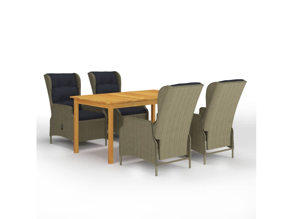 Juego de comedor de jardín marrón de 5 piezas DKD Home Decor