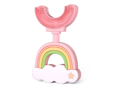 Cabezal de cepillo de dientes de silicona suave para niños en forma de U cepillo de dientes manual diseño de limpieza de dientes orales de 360 ° - ...
