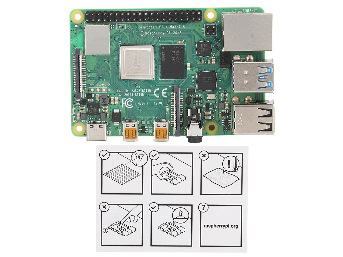 Placa Base Para Raspberry Pi 4b Broadcom Bcm2711 1.5ghz Quad Core Con Bluetooth Usb Hdmi