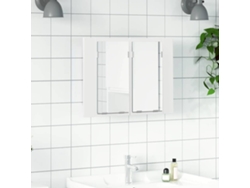 Armario Espejo De Baño Con Luz Led Acrílico Blanco 60x12x45 Cm