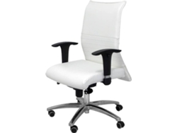 Silla de Escritorio Ejecutiva PYC Albacete XL Blanco con ruedas antiarañazos (Brazos Ajustables - Piel sintética)