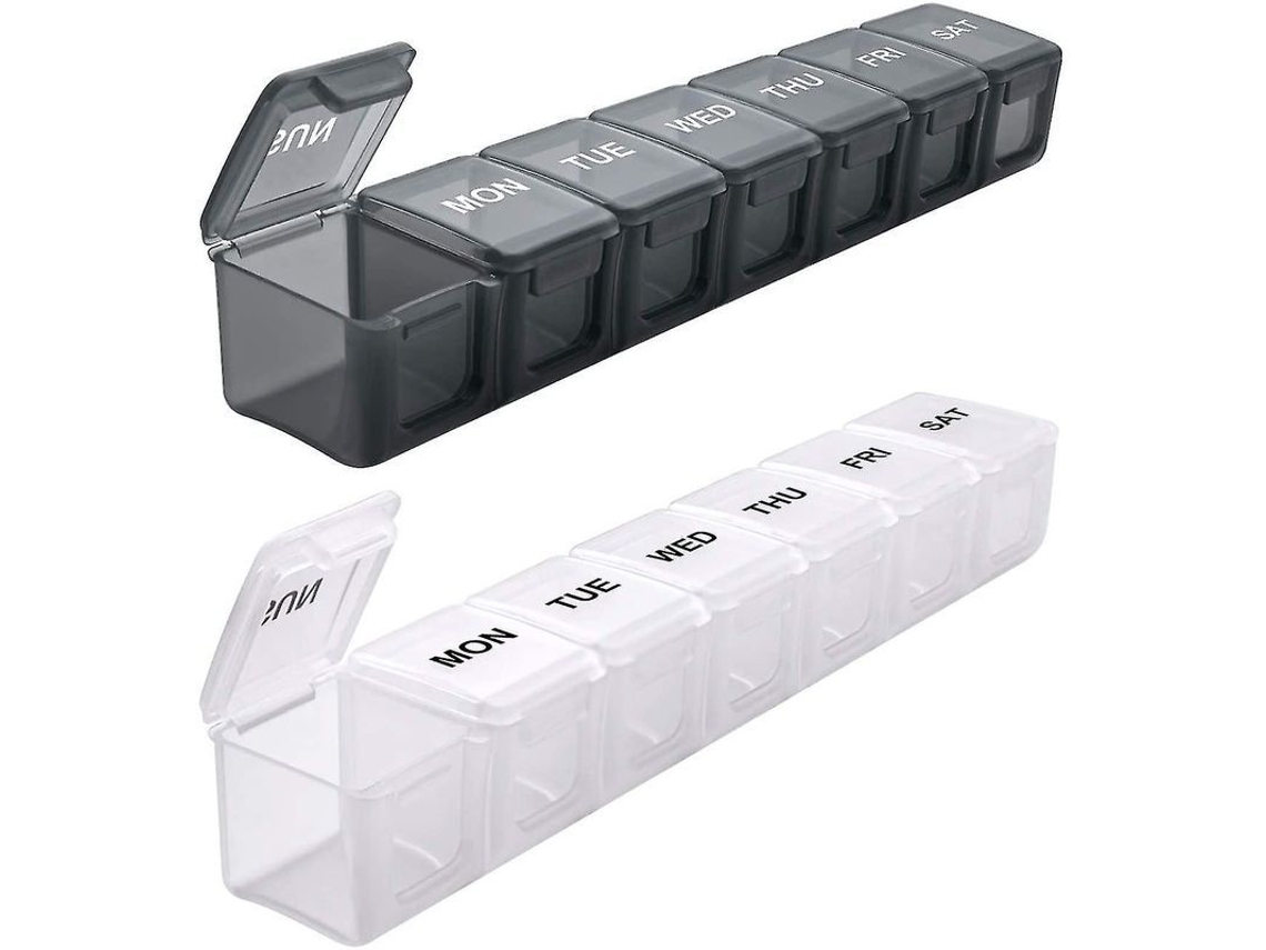Organizador De Pastillas Semanal Extragrande, 2 Piezas, Cajas Diarias Xl De Sukuos