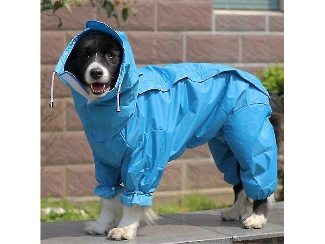 Impermeável À Chuva Para Cães Golden Retriever, Médios E Grandes, Macacão Com Capuz De Poliéster Vermelho E Azul Azul Talla 26-25kg